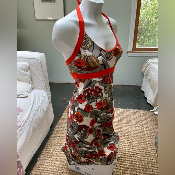 Patagonia lliana Orange Floral Halter Dress Size Small - Picture 5 of 8